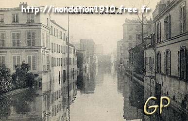 Crue de la Seine - 30 janvier 1910 - La Grande Rue 